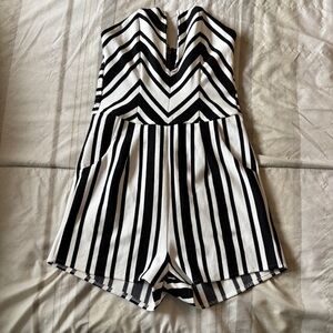 Windsor Striped Romper NWOT